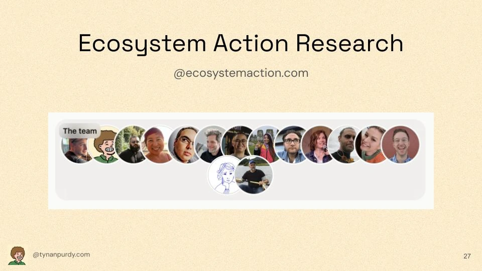 Ecosystem Action Research
@ecosystemaction.com
[Screenshot of many profile avatars of Ecosystem Action Research volunteers]